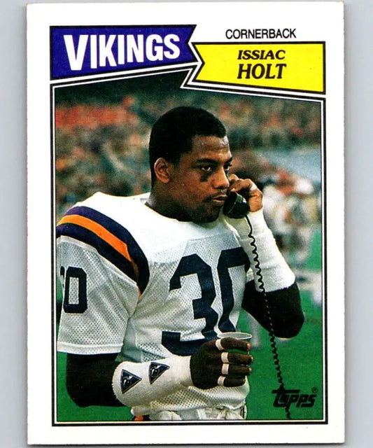 1987 Topps #210 Issiac Holt EX Excellent RC Rookie Minnesota Vikings Football Card - Football Card Single