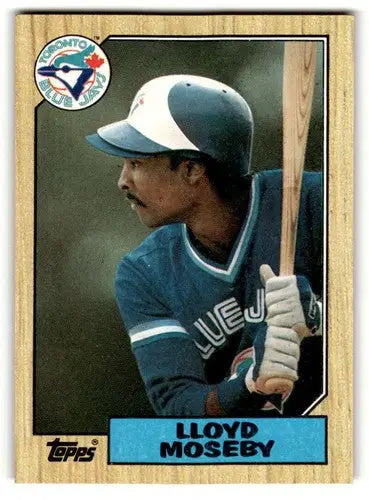 1987 Topps Lloyd Moseby Toronto Blue Jays baseball card, EX/NM condition, ID 53479