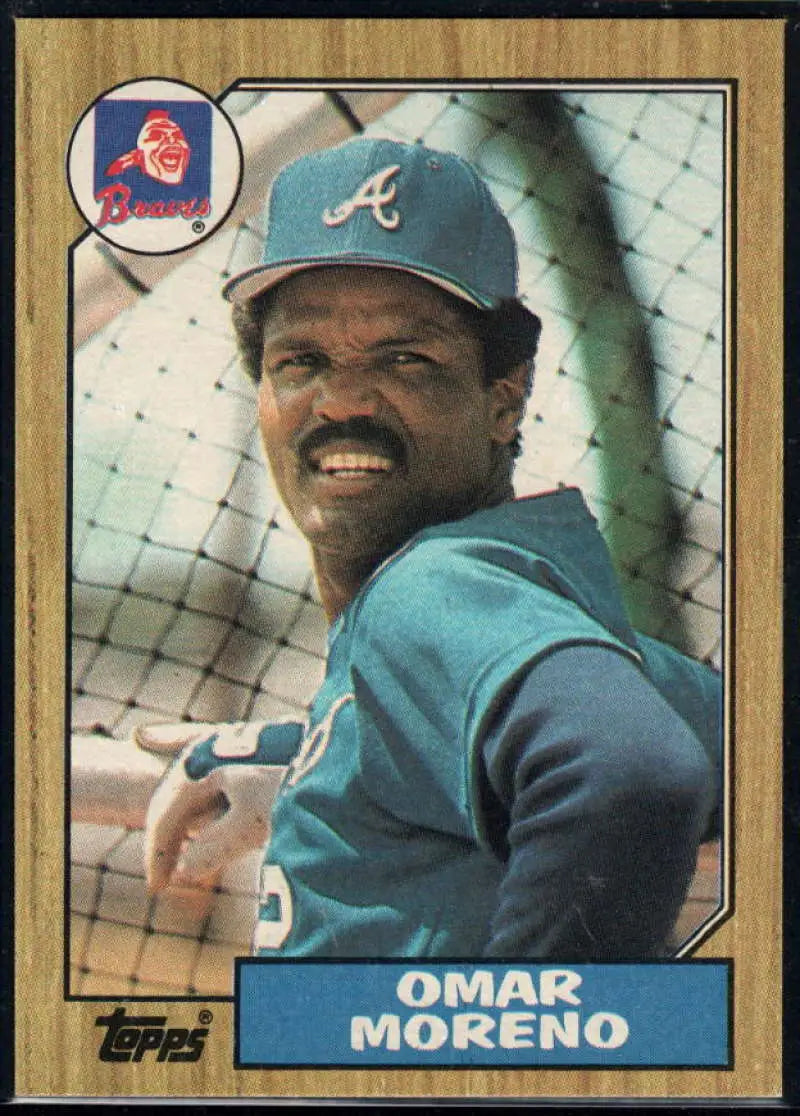1987 Topps #214 Omar Moreno EX Excellent Atlanta Braves Baseball Card - Baseball Card Single