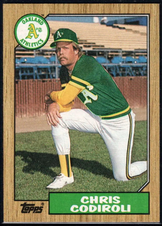 1987 Topps #217 Chris Codiroli EX Excellent Oakland Athletics Baseball Card - Baseball Card Single