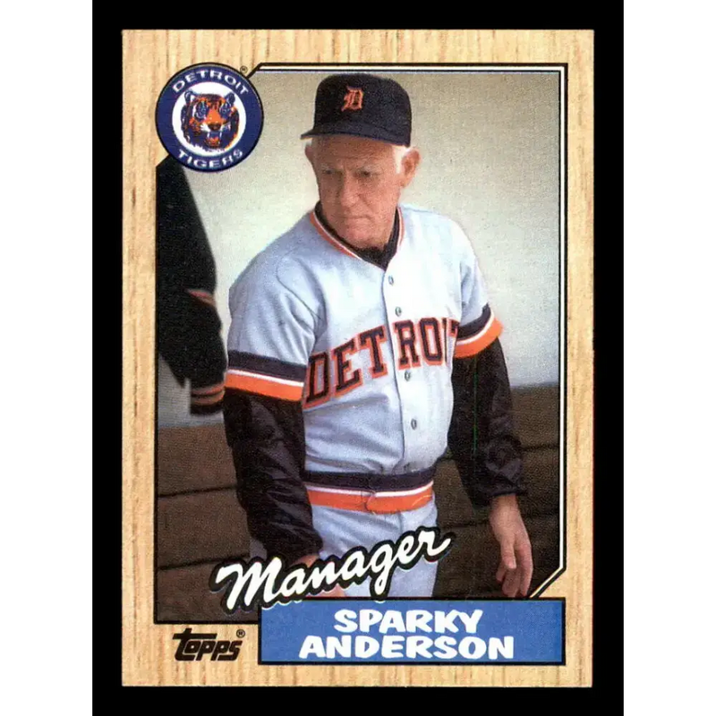 1987 Topps #218 Sparky Anderson EX Excellent Detroit Tigers Baseball Card - Baseball Card Single