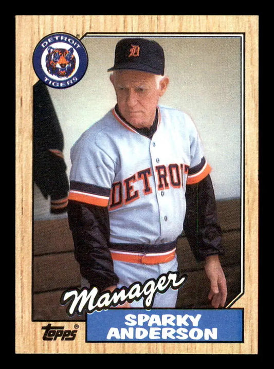 1987 Topps #218 Sparky Anderson EX Excellent Detroit Tigers Baseball Card - Baseball Card Single