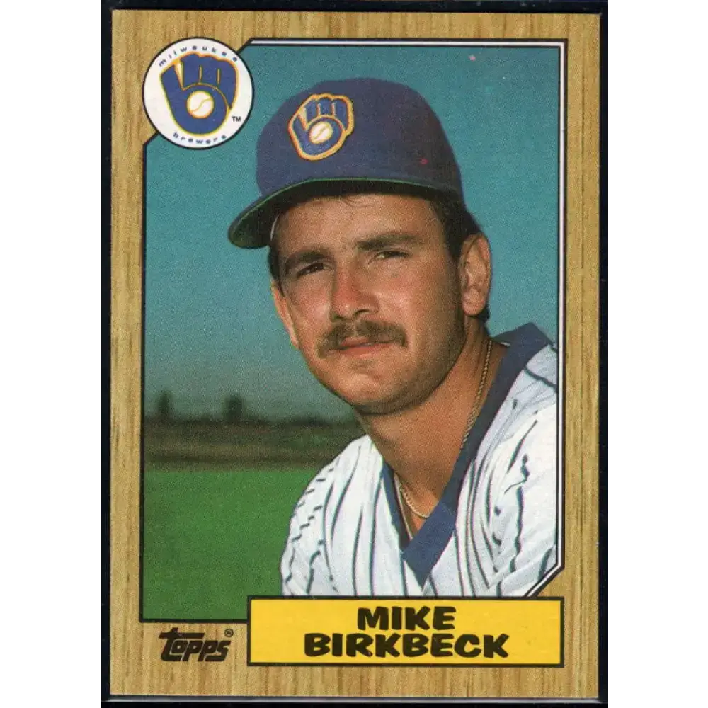 1987 Topps #229 Mike Birkbeck EX Excellent RC Rookie Milwaukee Brewers Baseball Card - Baseball Card Single