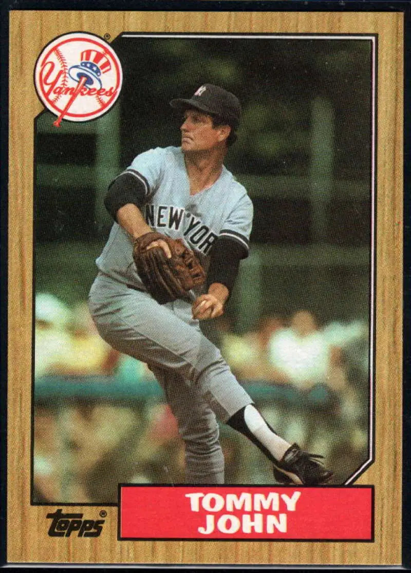 1987 Topps #236 Tommy John EX Excellent New York Yankees Baseball Card - Baseball Card Single