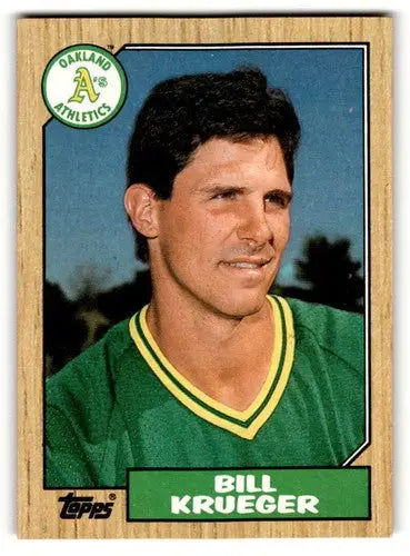 Original gloss Bill Krueger Oakland Athletics baseball card from 1987 Topps #238