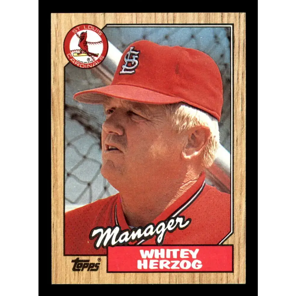 1987 Topps #243 Whitey Herzog EX Excellent St. Louis Cardinals Baseball Card - Baseball Card Single