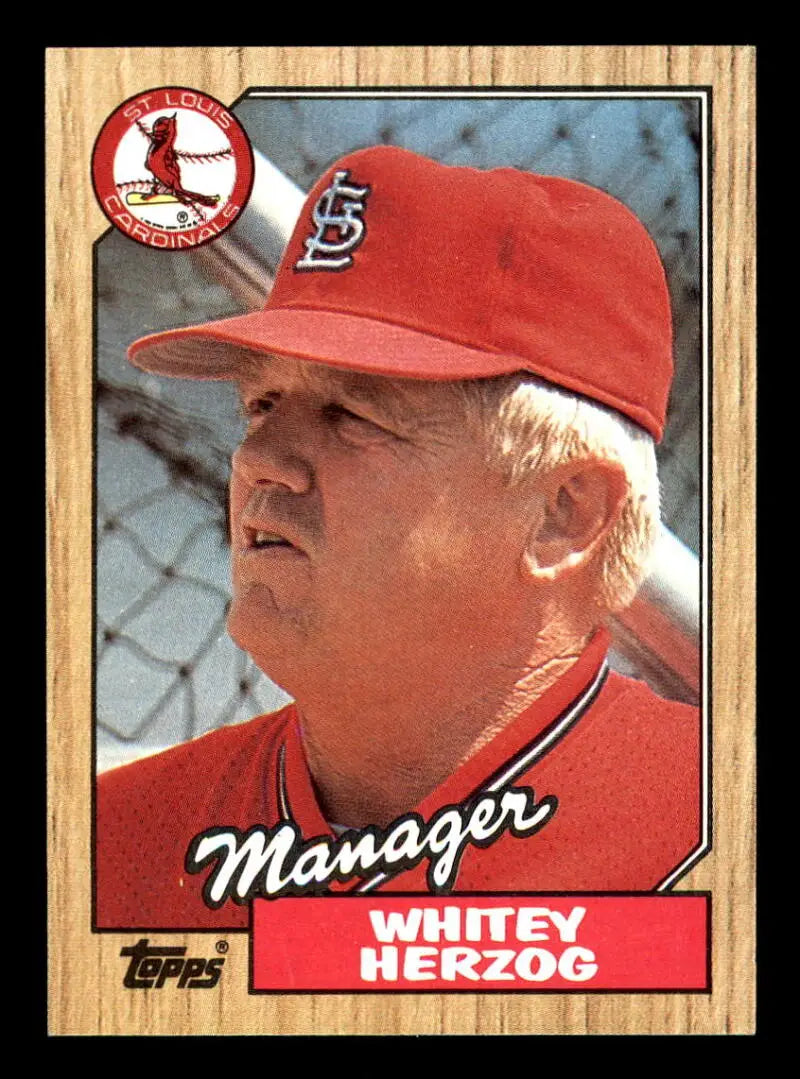 1987 Topps #243 Whitey Herzog EX Excellent St. Louis Cardinals Baseball Card - Baseball Card Single