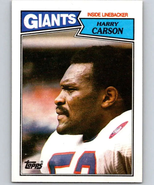 1987 Topps #25 Harry Carson EX Excellent New York Giants Football Card - Football Card Single