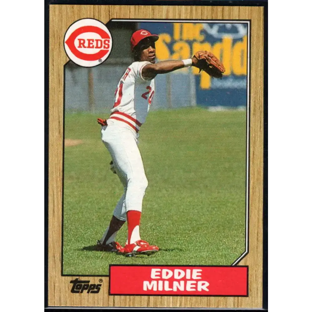 1987 Topps #253 Eddie Milner EX Excellent Cincinnati Reds Baseball Card - Baseball Card Single