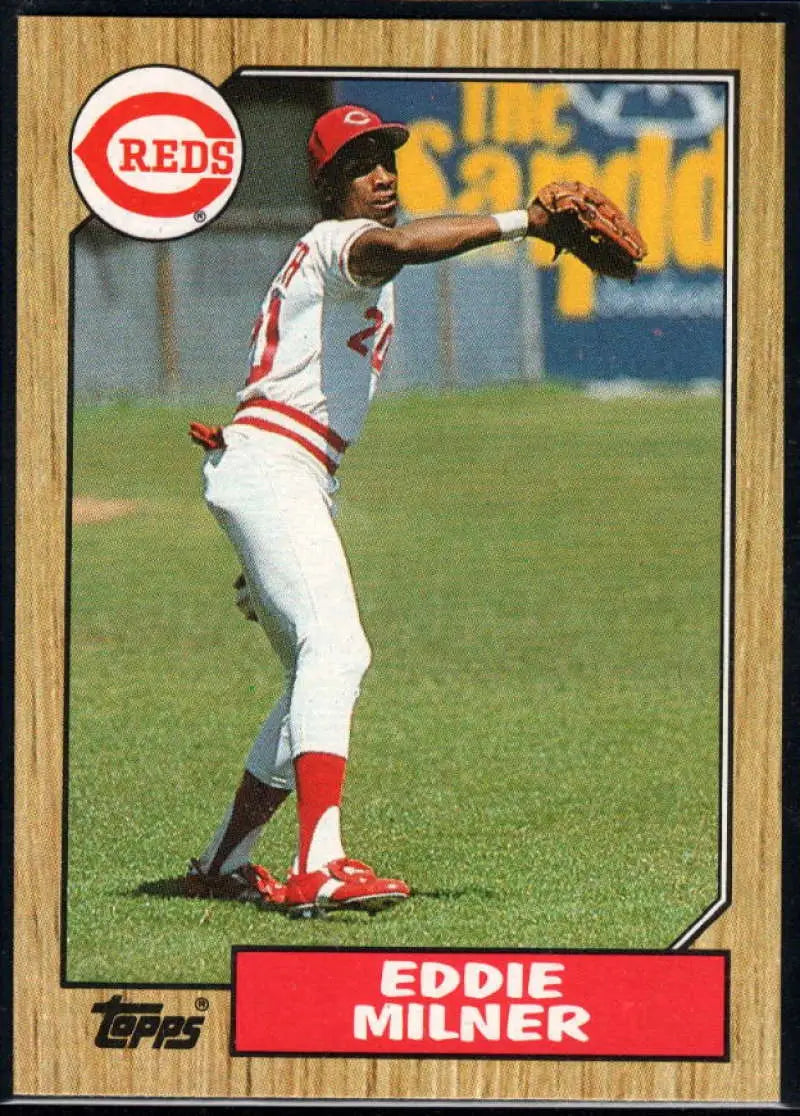 1987 Topps #253 Eddie Milner EX Excellent Cincinnati Reds Baseball Card - Baseball Card Single