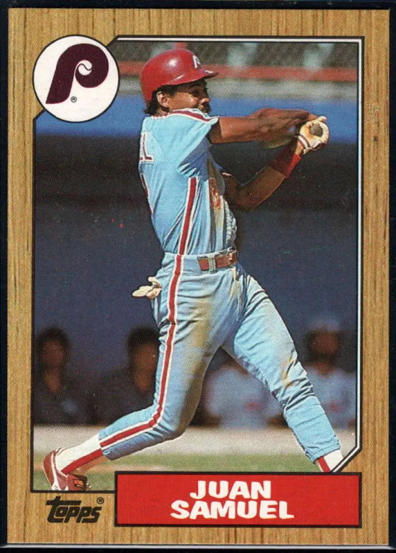 1987 Topps #255 Juan Samuel EX Excellent Philadelphia Phillies Baseball Card - Baseball Card Single