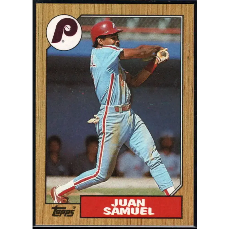 1987 Topps #255 Juan Samuel EX Excellent Philadelphia Phillies Baseball Card - Baseball Card Single