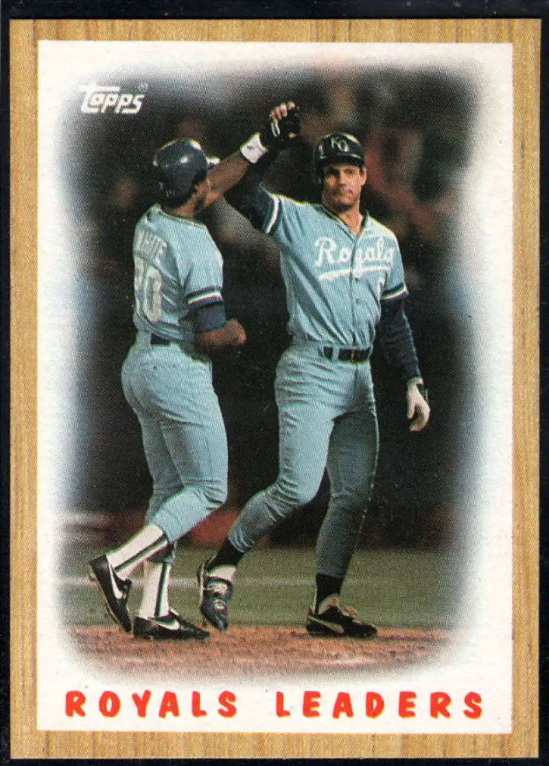 1987 Topps #256 George Brett/Frank White EX Excellent Kansas City Royals Baseball Card - Baseball Card Single
