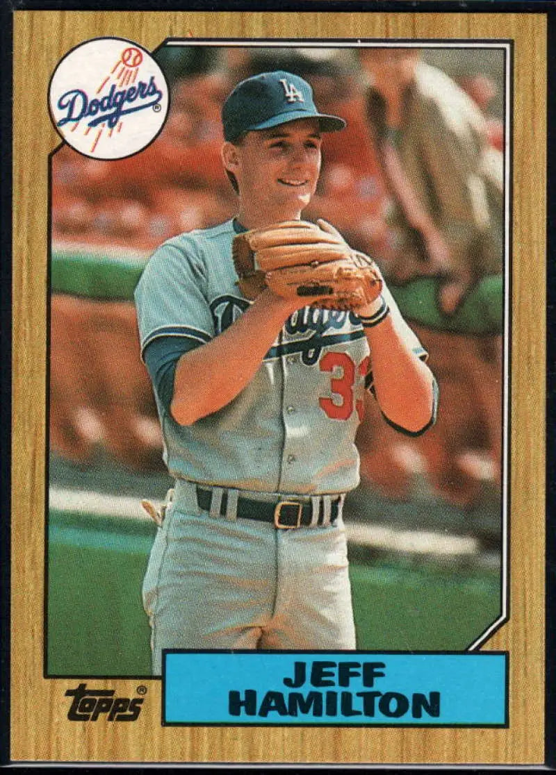 1987 Topps #266 Jeff Hamilton EX Excellent RC Rookie Los Angeles Dodgers Baseball Card - Baseball Card Single