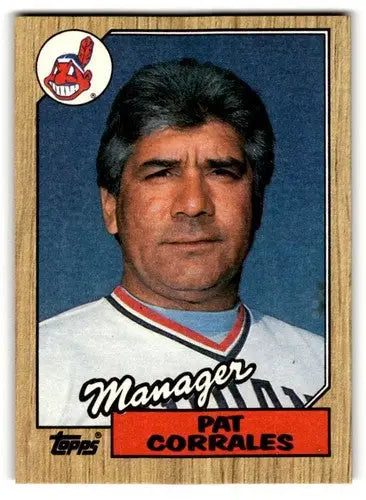 1987 Topps Pat Corrales Cleveland Indians baseball card with original gloss, ID 53446