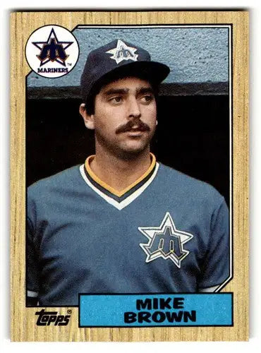Original gloss Mike Brown Seattle Mariners baseball card from 1987 Topps #271