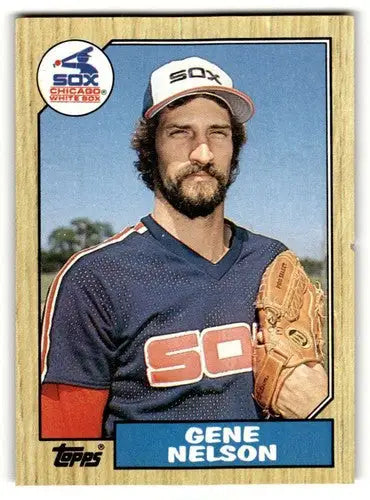 Baseball card of Gene Nelson Chicago White Sox player from 1987 Topps series
