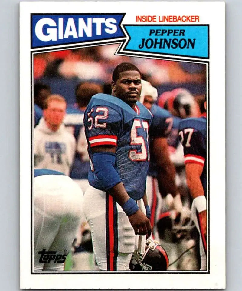 1987 Topps #28 Pepper Johnson EX Excellent RC Rookie New York Giants Football Card - Football Card Single