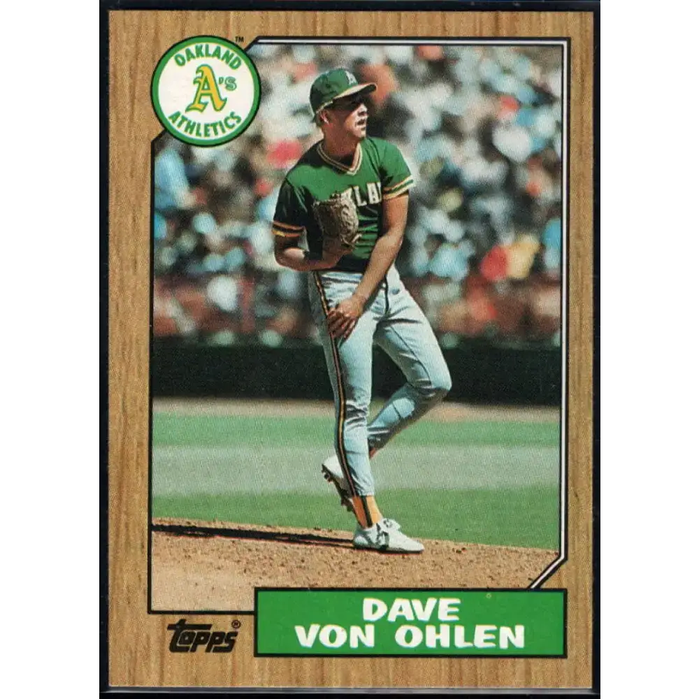 1987 Topps #287 Dave Von Ohlen EX Excellent Oakland Athletics Baseball Card - Baseball Card Single