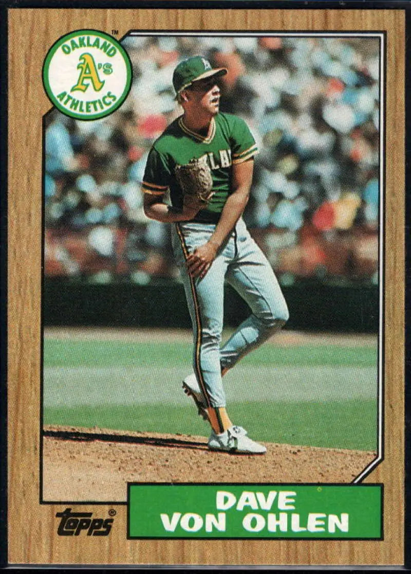1987 Topps #287 Dave Von Ohlen EX Excellent Oakland Athletics Baseball Card - Baseball Card Single