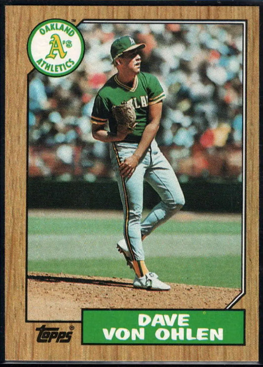 1987 Topps #287 Dave Von Ohlen EX Excellent Oakland Athletics Baseball Card - Baseball Card Single
