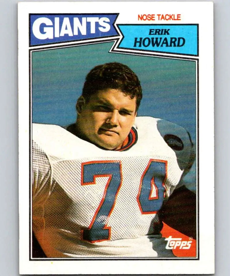 1987 Topps #29 Erik Howard EX Excellent RC Rookie New York Giants Football Card - Football Card Single