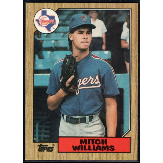 1987 Topps #291 Mitch Williams EX Excellent RC Rookie Texas Rangers Baseball Card - Baseball Card Single