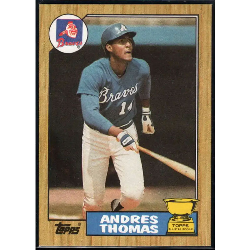 1987 Topps #296 Andres Thomas EX Excellent Atlanta Braves Baseball Card - Baseball Card Single
