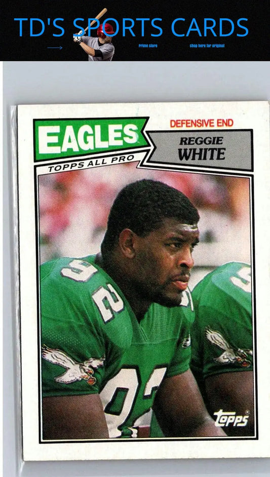 Reggie White trading card from the 1987 Topps #301 baseball cards collection