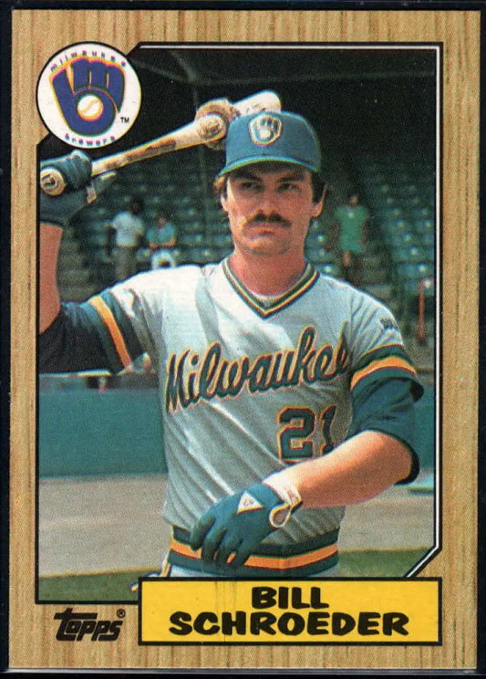 1987 Topps #302 Bill Schroeder EX Excellent Milwaukee Brewers Baseball Card - Baseball Card Single