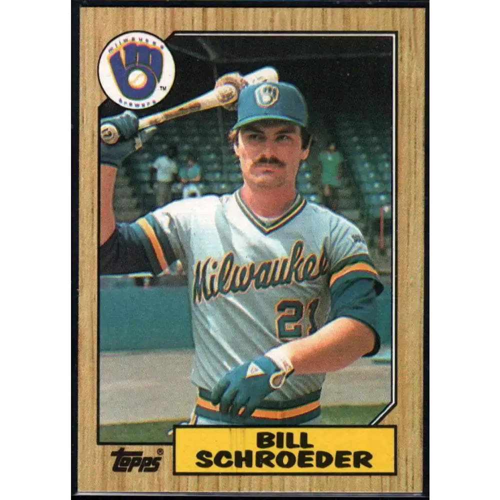 1987 Topps #302 Bill Schroeder EX Excellent Milwaukee Brewers Baseball Card - Baseball Card Single