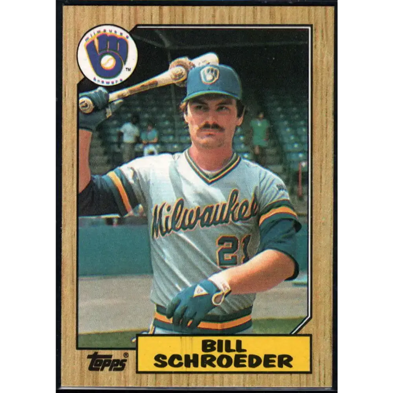 1987 Topps #302 Bill Schroeder EX Excellent Milwaukee Brewers Baseball Card - Baseball Card Single
