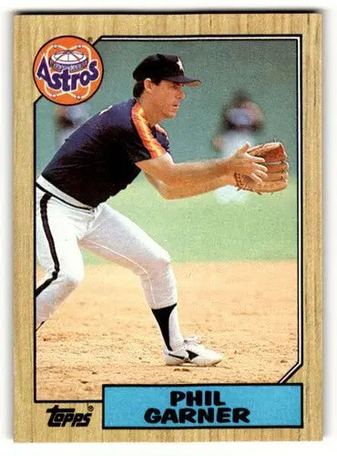 Phil Garner Houston Astros baseball card from 1987 Topps #304, EX/NM condition