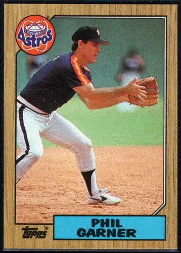 Original gloss 1987 Topps Phil Garner baseball card displayed in Simply Sandoval product