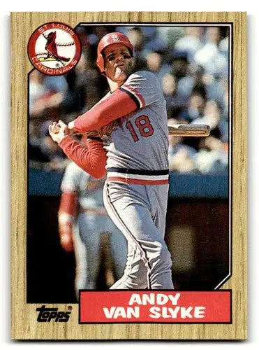 Andy Van Slyke baseball card from 1987 Topps with original gloss, part of Cardinals baseball cards collection