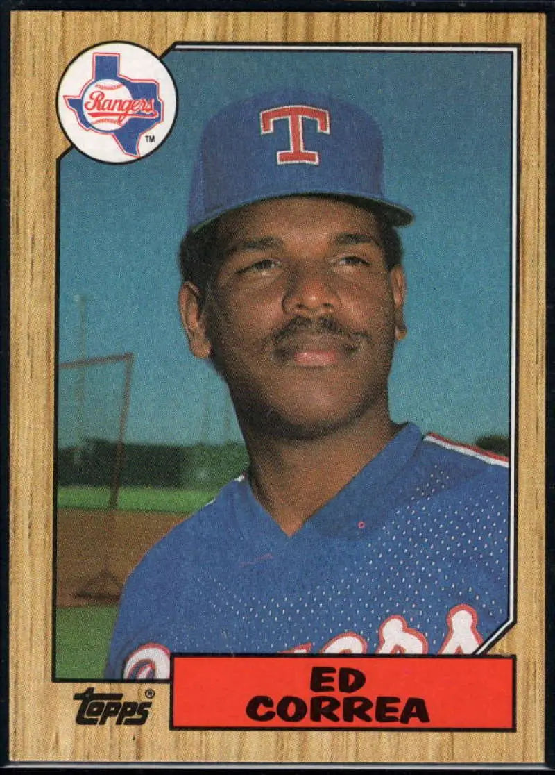 1987 Topps #334 Ed Correa EX Excellent RC Rookie Texas Rangers Baseball Card - Baseball Card Single