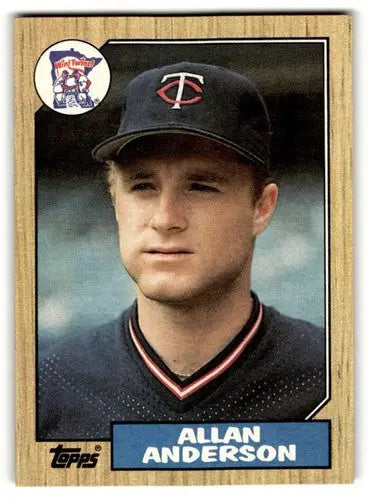 Allan Anderson Minnesota baseball card from 1987 Topps with original gloss, Twins player