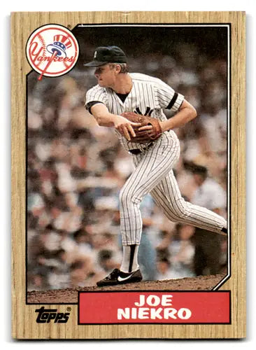 1987 Topps 344a Joe Niekro baseball card featuring Yankees ID 67323