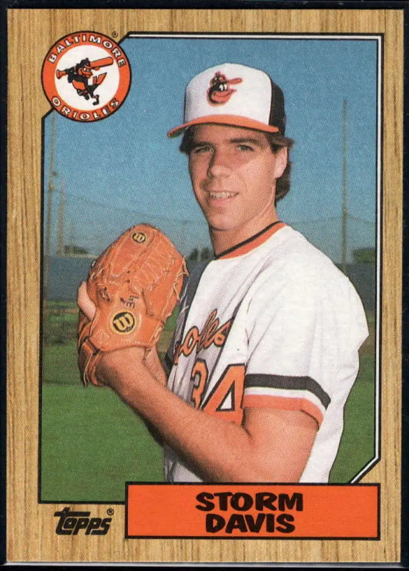 1987 Topps #349 Storm Davis EX Excellent Baltimore Orioles Baseball Card - Baseball Card Single