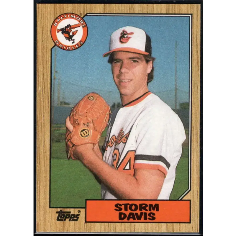 1987 Topps #349 Storm Davis EX Excellent Baltimore Orioles Baseball Card - Baseball Card Single