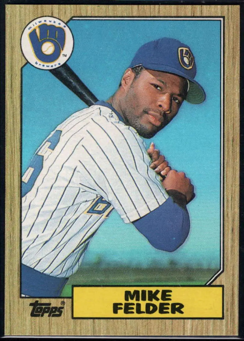 1987 Topps #352 Mike Felder EX Excellent Milwaukee Brewers Baseball Card - Baseball Card Single