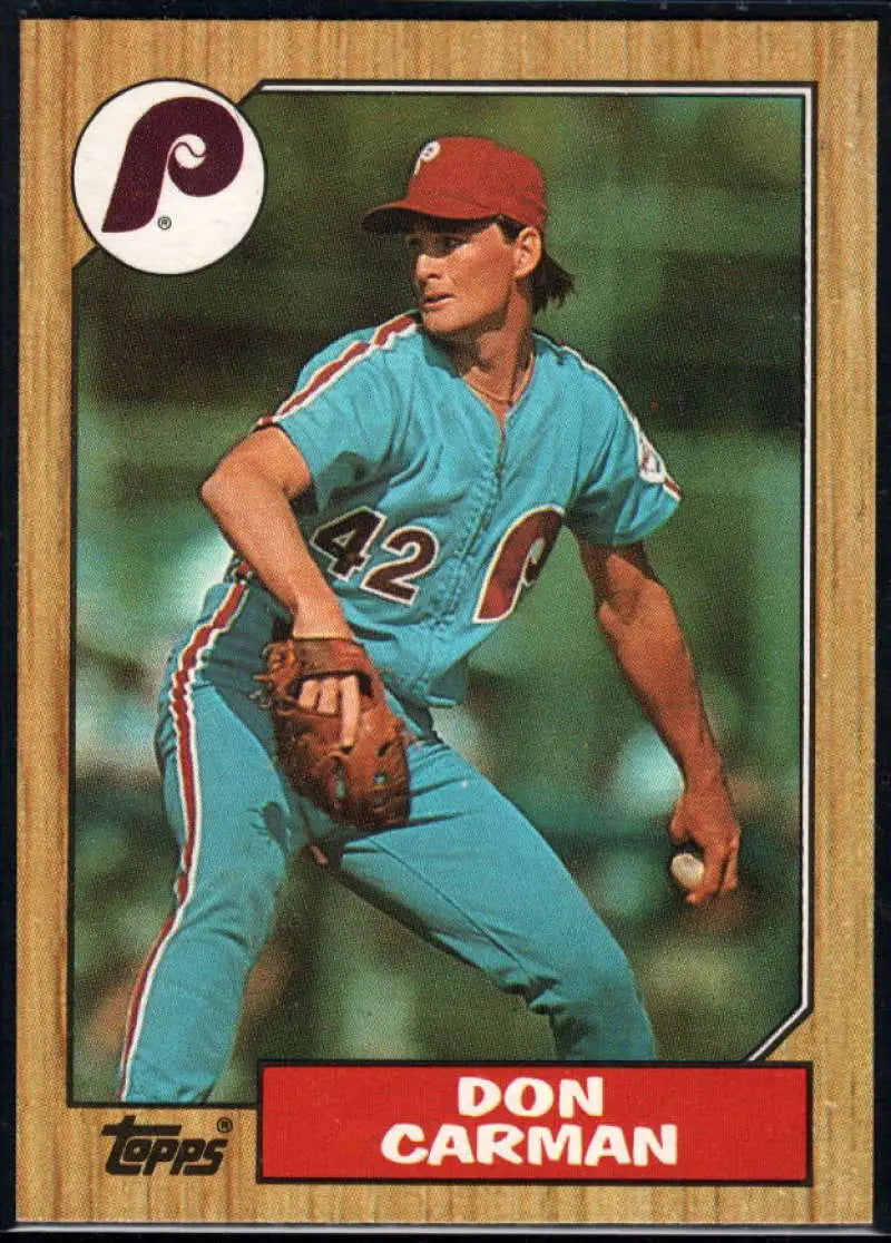 1987 Topps #355 Don Carman EX Excellent Philadelphia Phillies Baseball Card - Baseball Card Single