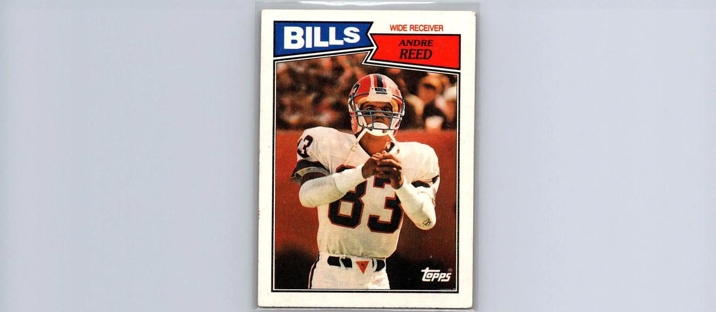 Andre Reed trading card from the 1987 Topps #365 collection features football star