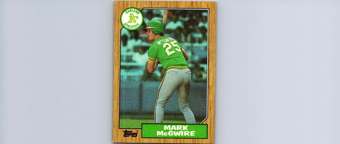 Mark McGwire baseball card from the 1987 Topps #366 trading cards collection