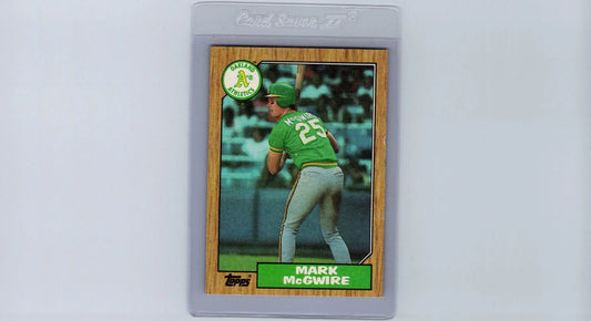 1987 Topps Mark McGwire #366 baseball card in protective case for collectors