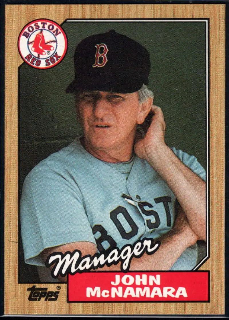 1987 Topps #368 John McNamara EX Excellent Boston Red Sox Baseball Card - Baseball Card Single
