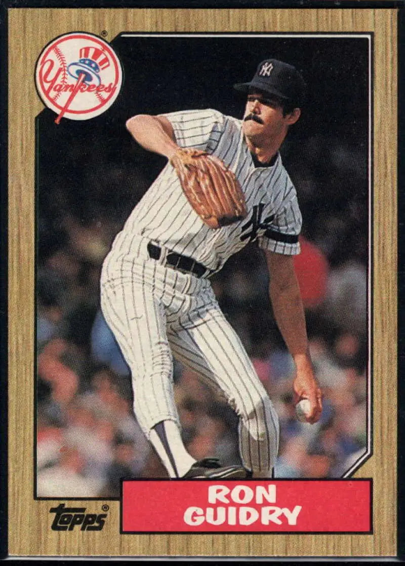 1987 Topps #375 Ron Guidry EX Excellent New York Yankees Baseball Card - Baseball Card Single