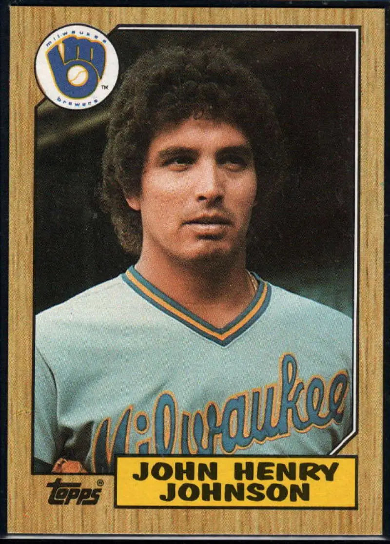 1987 Topps #377 John Henry Johnson EX Excellent Milwaukee Brewers Baseball Card - Baseball Card Single