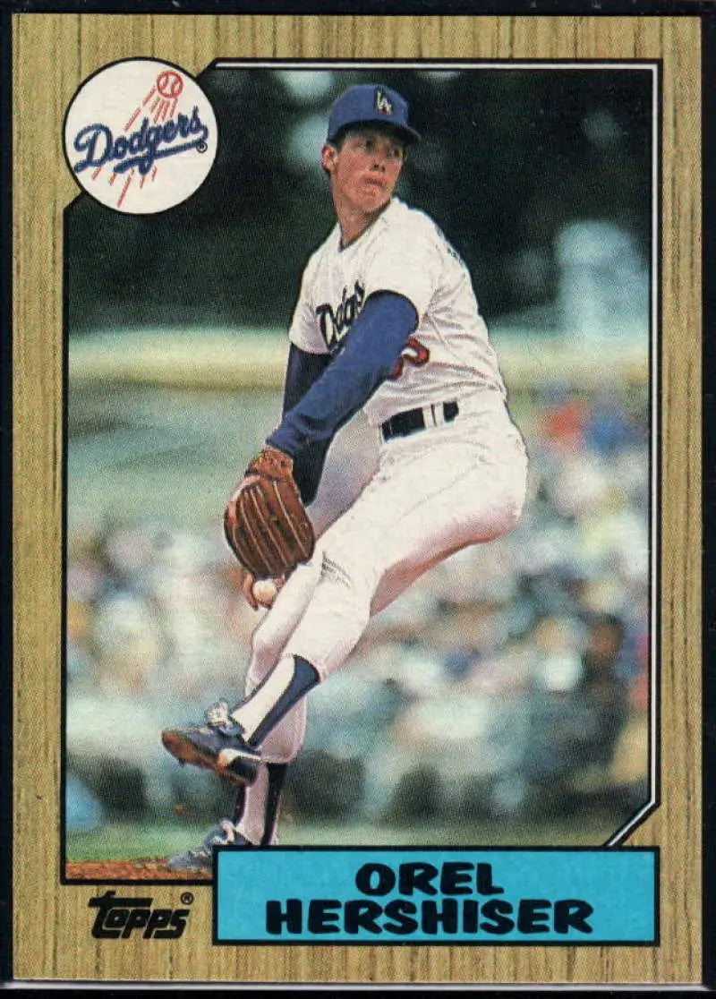 1987 Topps #385 Orel Hershiser EX Excellent Los Angeles Dodgers Baseball Card - Baseball Card Single