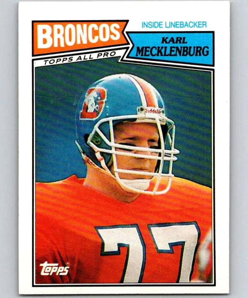 1987 Topps #39 Karl Mecklenburg EX Excellent Denver Broncos Football Card - Football Card Single